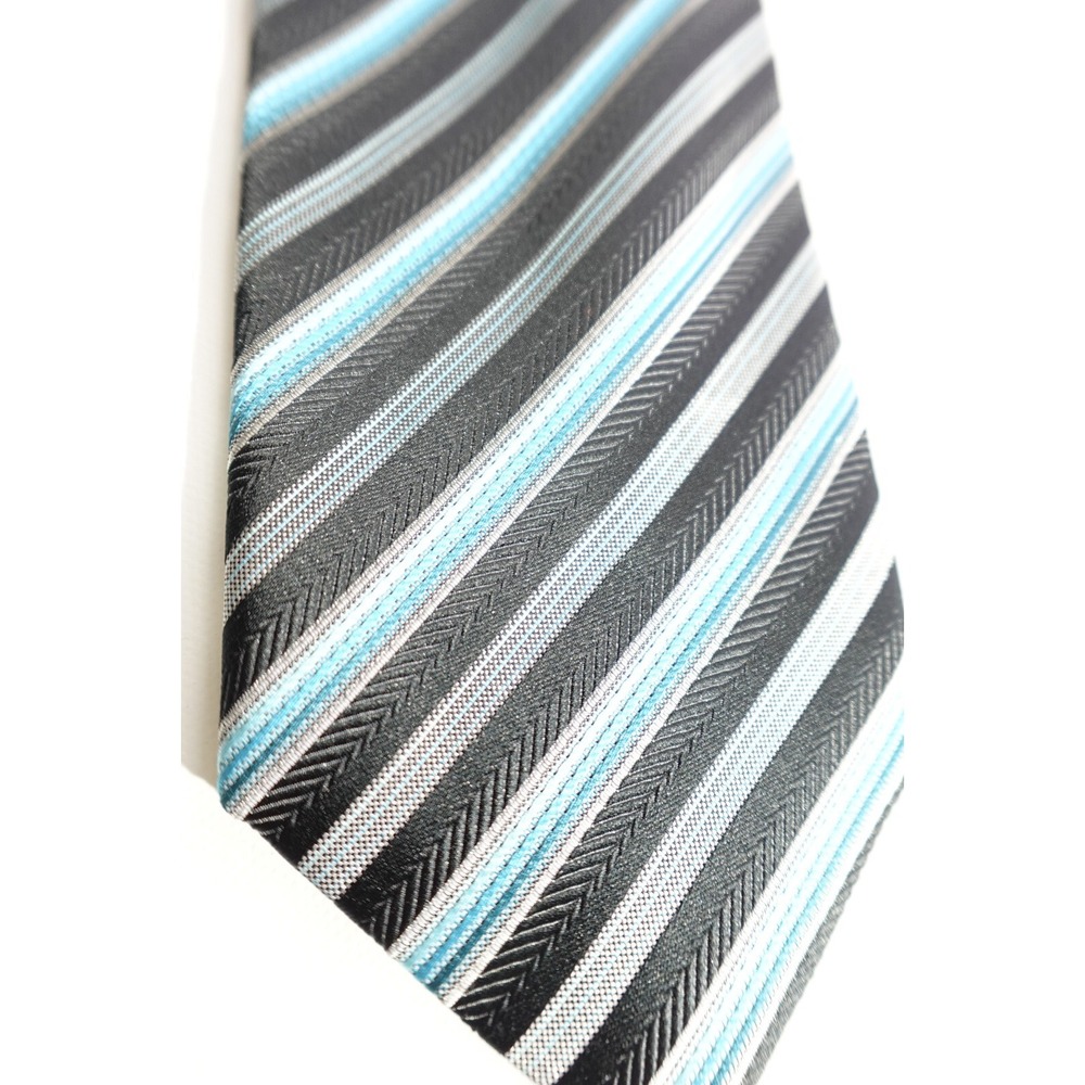 VALERIO GARATI HANDMADE Blue GREY PATTERN PURE SILK MENS‎ LUXURY TIE Stripe